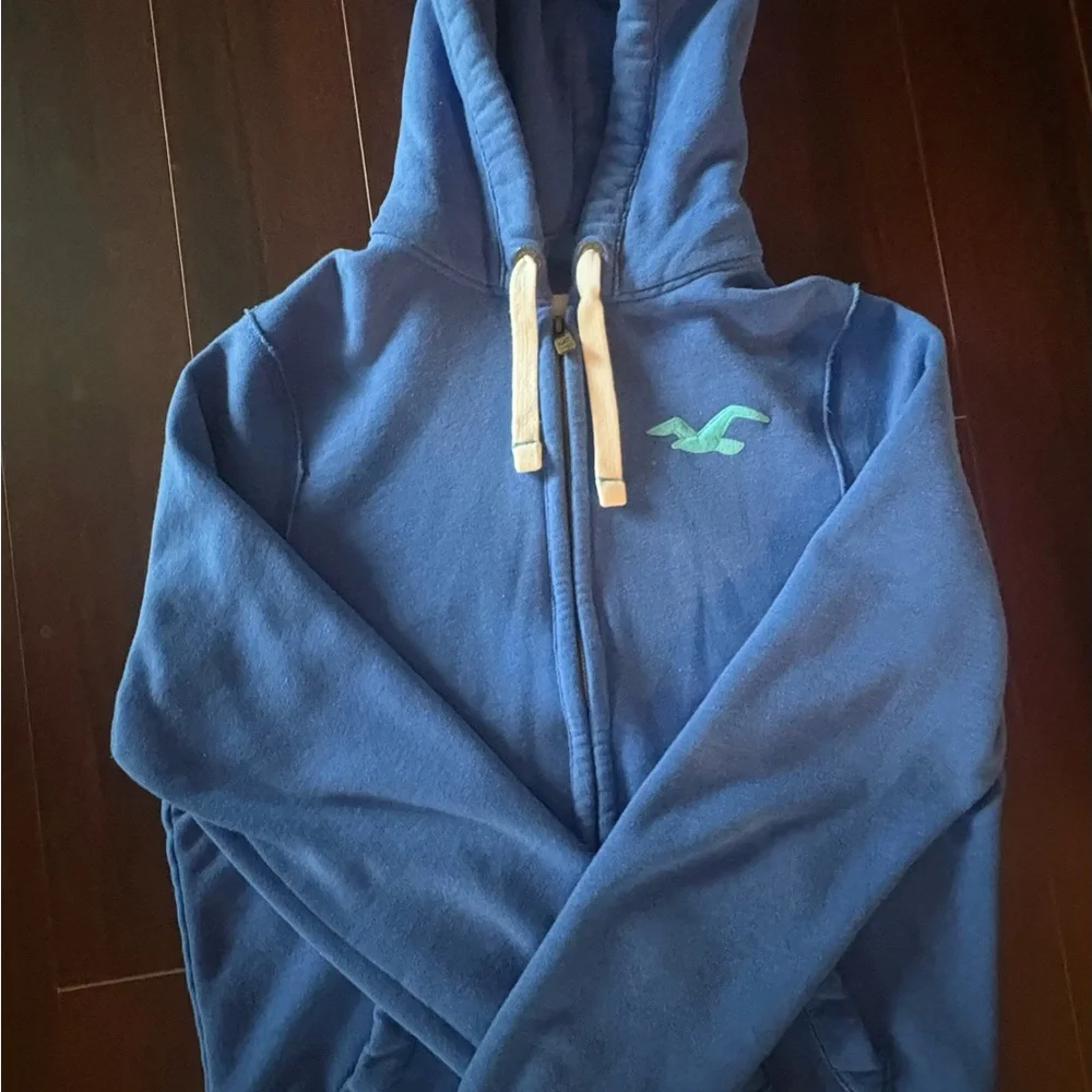 Men’s Hollister Blue Full Zip Hoodie - Size Large - Like NEW! - Picture 6 of 9